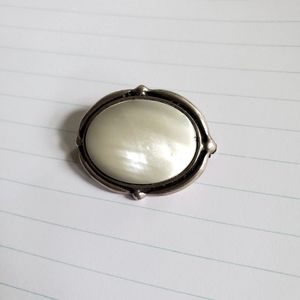 Sterling silver mother of pearl brooch pendant